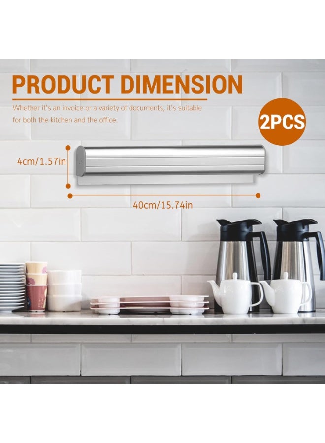 ZIVTH 2-Piece Restaurant Order Holder Rack – 40cm Extra-Long Aluminum Ticket Rail, Heavy-Duty Slide Check & Receipt Holder, Waterproof, Rustproof & Anti-Corrosion, Easy Clip for Kitchen, Café, Bar & Office - Image 2